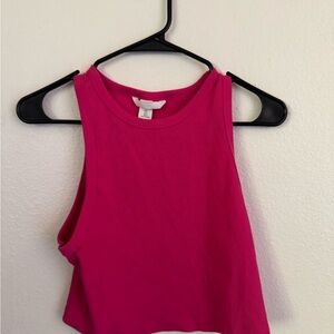 H&M Pink Cut Out Crop Tank Top
